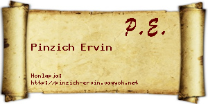 Pinzich Ervin névjegykártya